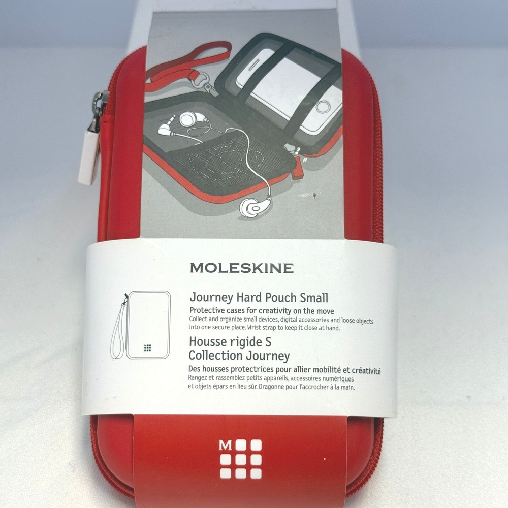 Moleskine Journey Hard Pouch Small Unisex Red NWT Protective Travel Case
